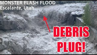 INTENSE FLASH FLOOD with debris plug intercepted by Dominator Drone in Escalante Utah [upl. by Spencer26]