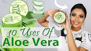 TOP 10 USES ALOE VERA GEL FOR SKIN amp HAIR  BEAUTY BENEFITS OF ALOE  AVG HACKS [upl. by Anyrak933]