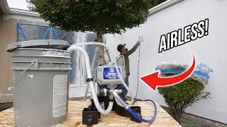 My First Time Using The Graco Airless Paint Sprayer Outside My House  DIY For Beginners [upl. by Amer]