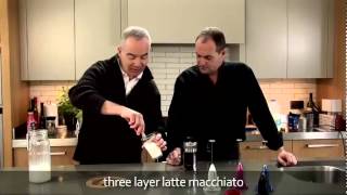 aerolatte  milk frother makes three layer caffè latte macchiato [upl. by Yreffej]