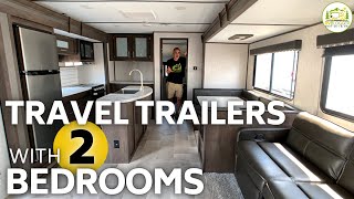 5 Great Travel Trailers with 2 Bedrooms [upl. by Notyard]