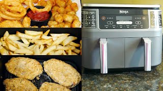 Ninja Foodi 2 Basket Air Fryer DEMO and REVIEW [upl. by Novej854]