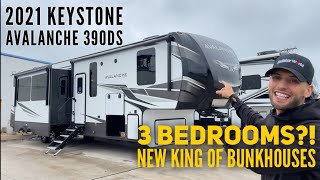 3 Bedroom Fifth Wheel My New Favorite RV  2021 Keystone Avalanche 390DS [upl. by Erikson903]