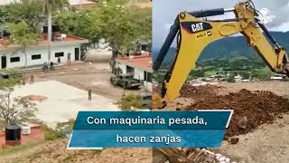 Pobladores destruyen helipuerto militar en Aguililla Michoacán [upl. by Atiek]