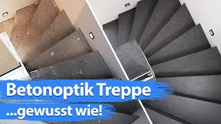 Treppe fugenlos in Betonoptik spachteln  Wandprofi [upl. by Emanuel]