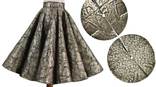 DOUBLE CIRCLE SKIRT  Umbrella skirt cutting and stitching  Falda doble circular larga [upl. by Notgnirrab]