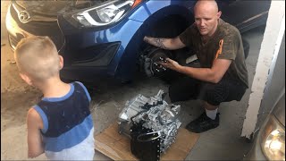 20142017 Hyundai Elantra transmission removal and install [upl. by Ardnas]