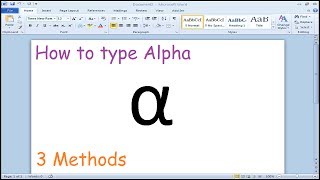 How to type alpha symbol in Microsoft Word [upl. by Suzetta]