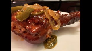 How To Make BBQ Smoked Turkey Legs INSTANT POT [upl. by Epolenep]