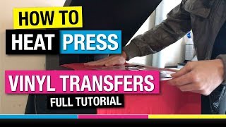 How to Heat Press Heat Transfer Vinyl HTV [upl. by Aremaj]