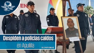 Rinden homenaje a policías asesinados en Aguililla Michoacán [upl. by Llekcm]