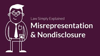 Misrepresentation and Nondisclosure  Contracts  Defenses amp Excuses [upl. by Iraj724]