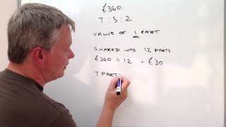 How to calculate ratio  sharing money GCSE question [upl. by Laynad902]