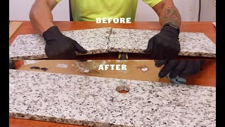 Epoxy Stone Repair  Granite Countertop  Artistic Epoxy Repair [upl. by Deach]