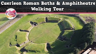 CAERLEON ROMAN BATHS amp AMPHITHEATRE WALES  Walking Tour  Pinned on Places [upl. by Gnilhsa700]