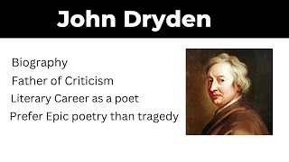 John Dryden Biography  John Dryden as a Poet [upl. by Orella]