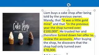 How to apply misrepresentation Liam cupcake scenario [upl. by Montana]