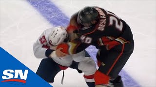 Nicolas Deslauriers Lands Multiple Haymakers On Radko Gudas During Fight [upl. by Greenleaf]