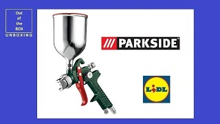 Parkside Pneumatic Paint Spray Gun PDFP 500 C3 UNBOXING Lidl max 3 bar Ø 14 mm approx 500 ml [upl. by Zicarelli525]