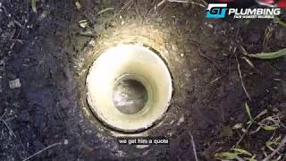 How to remove tree roots from sewer pipe  GT PLUMBING [upl. by Labors178]