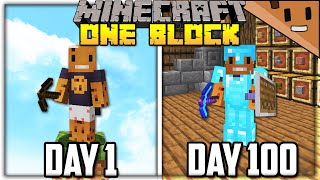 I Survived 100 Days on ONE BLOCK in Minecraft [upl. by Eanore524]