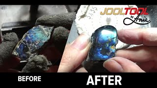 Cabbing Labradorite Spectrolite to a high polish [upl. by Ludewig]