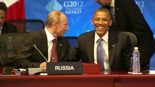 Putin and Obama share a laugh at G20 2012 [upl. by Linetta]