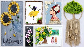 10 super easy Wall Hanging Craft Ideas with different Waste Material [upl. by Porty]