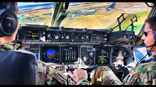 US AIR FORCE C17  EPIC Tactical Takeoff Descent and Landing  Cockpit view [upl. by Dihgirb]