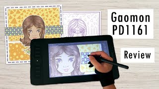 GAOMON PD1161 Graphic Tablet Pen Display Review and Demo A Compact Artist Drawing Monitor [upl. by Maxia661]