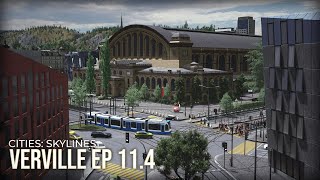 Custom Central Tram Hub Cities Skylines  Verville EP 114 [upl. by Lesiram830]