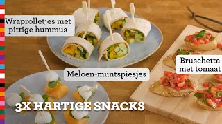 3x hartige snacks  Gezond recept  Voedingscentrum [upl. by Ennayhs434]