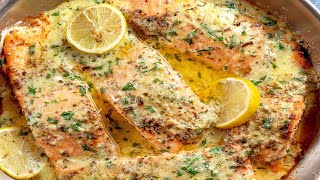 Baked Salmon with Lemon Butter Cream Sauce [upl. by Whitcher]