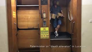 Paternoster or quotdeath elevatorquot in Prague Czech Republic [upl. by Okimik791]