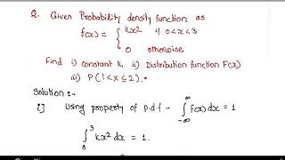 Solved Problems Probability Density function [upl. by Anelys724]