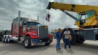 A day in the life with SHOWTIME moving heavy iron around Houston 🤘🏼kenworth W900 Heavy Haul truck [upl. by Ednargel]