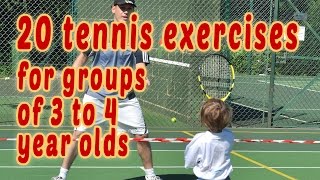 20 Tennis exercises for groups of 3 4 year olds [upl. by Claudy]