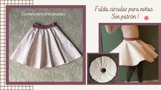 Falda circular para niñas SIN PATRON  Muy fácil de coser [upl. by Anrev]