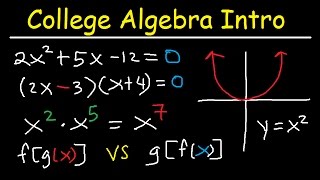 College Algebra Introduction Review  Basic Overview Study Guide Examples amp Practice Problems [upl. by Oiramaj]