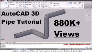 AutoCAD 3D Pipe  3D Piping Tutorial [upl. by Eibrab925]