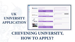 How to apply to universities in the UK Part 1  Chevening Scholarship [upl. by Nerti564]