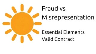 Fraud vs Misrepresentation  Other Essential Elements of a Valid Contract  CA CPT  CS amp CMA [upl. by Noam]