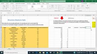 Muestro Aleatorio Simple en Excel [upl. by Eilasor]