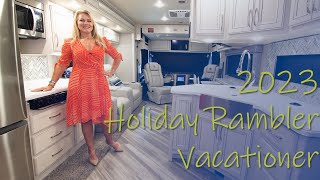 Luxury RV Tour  2023 Holiday Rambler Vacationer  Class A Motorhome [upl. by Anauqed]