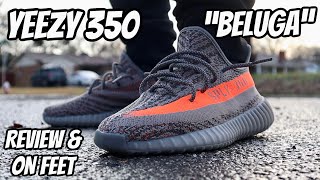 Yeezy 350 V2 quotBelugaquot Reflective Review  On Feet [upl. by Notna]