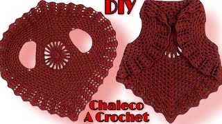 Chaleco a crochet paso a paso TODAS LAS TALLAS [upl. by Atiuqaj965]