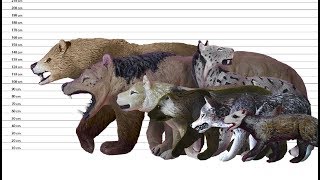 PREHISTORIC HUNTERS  ANIMATED SIZE COMPARISON enable subtitles [upl. by Henleigh]