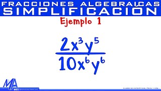 Simplificación de fracciones algebraicas  Ejemplo 1 [upl. by Htide]